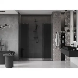 MEXEN/S - Velar Duo posuvné sprchové dvere 200, grafit, grafit metal 871-200-000-42-95
