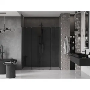 MEXEN/S - Velar Duo posuvné sprchové dvere 200, grafit, grafit metal 871-200-000-42-95