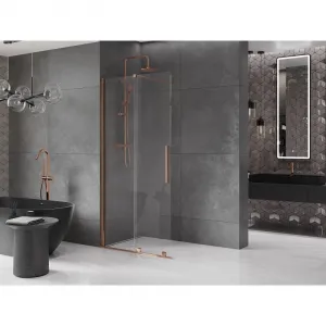 MEXEN/S - Velár posuvné sprchové dvere Walk-in 70, transparent, ružové zlato 871-070-000-03-60