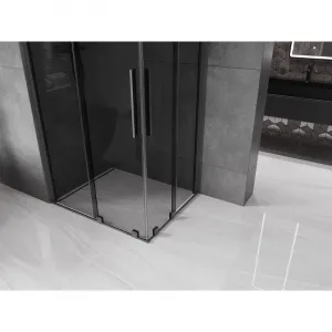 MEXEN/S - Velar Duo sprchovací kút, posuvné dvere 100 x 90, grafit, grafit metal 871-100-090-42-95