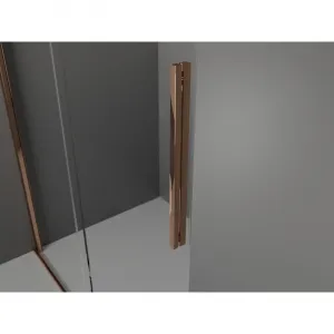 MEXEN/S - Velár sprchovací kút 100 x 85, transparent, ružové zlato 871-100-085-01-60