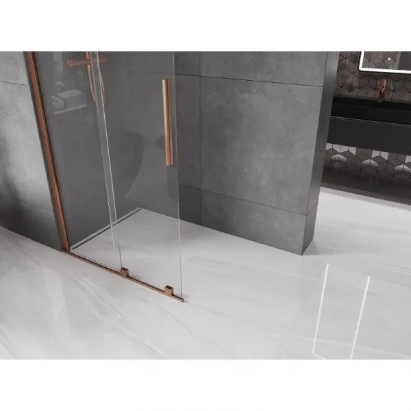 MEXEN/S - Velár posuvné sprchové dvere Walk-in 70, transparent, ružové zlato 871-070-000-03-60