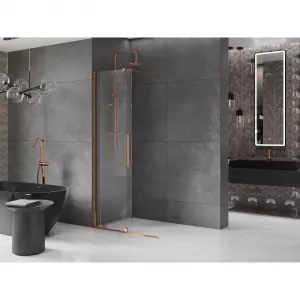 MEXEN/S - Velár posuvné sprchové dvere Walk-in 85, transparent, ružové zlato 871-085-000-03-60