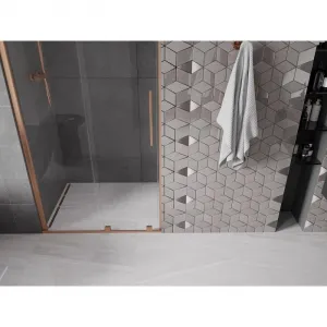 MEXEN/S - Velar posuvné sprchové dvere 100, transparent, ružové zlato 871-100-000-01-60