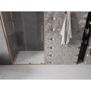 MEXEN/S - Velár posuvné sprchové dvere 90, transparent, ružové zlato 871-090-000-01-60