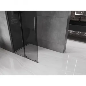 MEXEN/S - Velar Sprchová zástena posuvná Walk-in 70 x 200, grafit 8 mm, grafit kartáčovaná 871-070-000-43-66