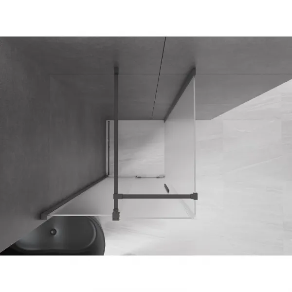 MEXEN/S - Velár sprchovací kút, posuvné dvere 110 x 110, dekor, grafit kartáčovaná 871-110-110-31-66