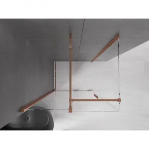 MEXEN/S - Velár sprchovací kút 100 x 80, transparent, ružové zlato 871-100-080-01-60