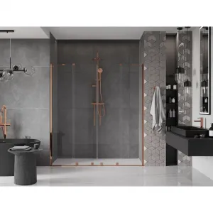 MEXEN/S - Velar Duo posuvné sprchové dvere 200, transparent, růžové zlato 871-200-000-02-60