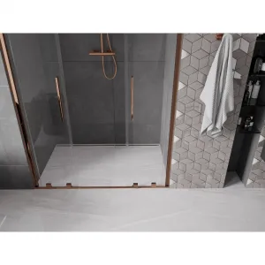 MEXEN/S - Velar Duo posuvné sprchové dvere 140, transparent, růžové zlato 871-140-000-02-60