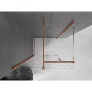 MEXEN/S - Velár sprchovací kút 120 x 80, transparent, ružové zlato 871-120-080-01-60