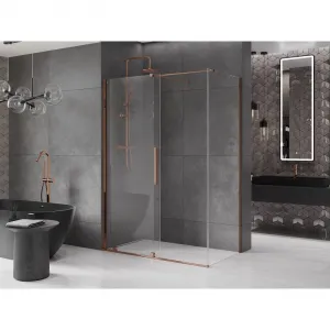 MEXEN/S - Velár sprchovací kút 140 x 70, transparent, ružové zlato 871-140-070-01-60