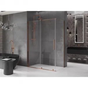 MEXEN/S - Velár sprchovací kút 150 x 80, transparent, ružové zlato 871-150-080-01-60