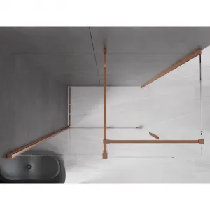 MEXEN/S - Velár sprchovací kút 150 x 80, transparent, ružové zlato 871-150-080-01-60