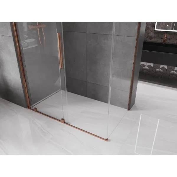 MEXEN/S - Velár sprchovací kút 150 x 80, transparent, ružové zlato 871-150-080-01-60