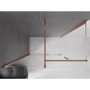 MEXEN/S - Velár sprchovací kút 130 x 70, transparent, ružové zlato 871-130-070-01-60