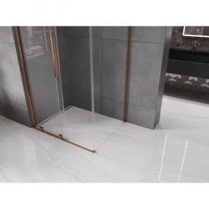 MEXEN/S - Velár sprchovací kút 130 x 85, transparent, ružové zlato 871-130-085-01-60