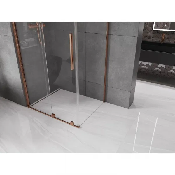 MEXEN/S - Velár sprchovací kút 130 x 85, transparent, ružové zlato 871-130-085-01-60