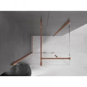 MEXEN/S - Velár sprchovací kút 130 x 85, transparent, ružové zlato 871-130-085-01-60