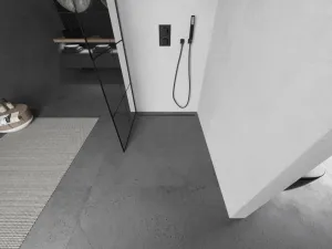 MEXEN/S - Kyoto Sprchová zástena WALK-IN 70 x 200, čierny vzor 8 mm, grafit metal 800-070-101-95-77