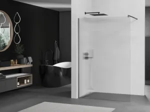 MEXEN/S - Kyoto Sprchová zástena WALK-IN 90 x 200, prúžky 8 mm, grafit metal 800-090-101-95-09