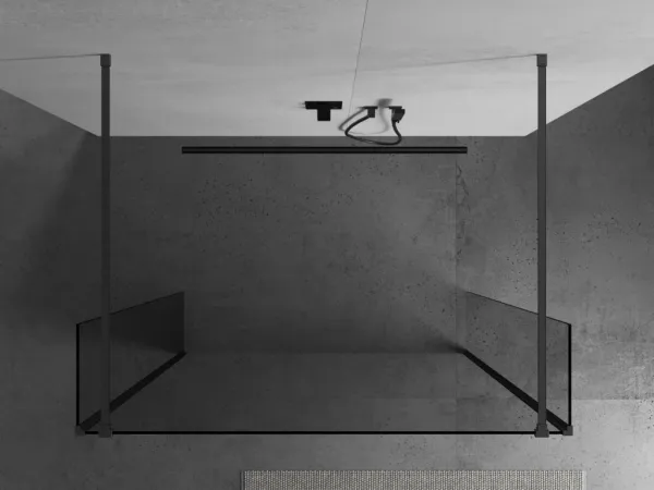 MEXEN/S - Kyoto Sprchová zástena WALK-IN voľne stojaca 100 x 30 x 30, transparent, grafit metal 800-100-030-222-95-00-030