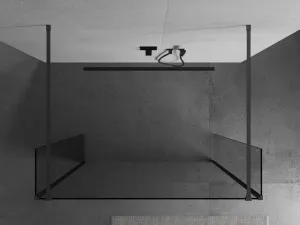 MEXEN/S - Kyoto Sprchová zástena WALK-IN voľne stojaca 95 x 30 x 30, transparent, grafit metal 800-095-030-222-95-00-030