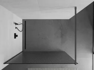 MEXEN/S - Kyoto Sprchová zástena WALK-IN 90 x 200, prúžky 8 mm, grafit metal 800-090-101-95-09