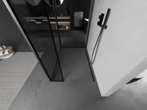 MEXEN/S - Kyoto Sprchová zástena WALK-IN 100 x 80 x 40, čierny vzor, grafit metal 800-100-080-221-95-70-040