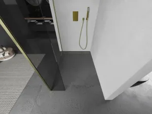 MEXEN/S - Kyoto Sprchová zástena WALK-IN 105 x 40, transparent, zlatá kartáčovaná 800-105-212-55-00-040