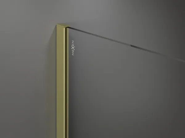 MEXEN/S - Kioto Sprchová zástena WALK-IN 90 x 40, transparent, zlatá kartáčovaná 800-090-212-55-00-040