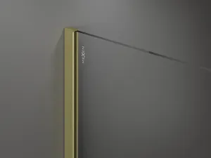 MEXEN/S - Kioto Sprchová zástena WALK-IN 90 x 40, transparent, zlatá kartáčovaná 800-090-212-55-00-040