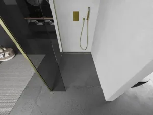 MEXEN/S - Kioto Sprchová zástena WALK-IN 90 x 40, transparent, zlatá kartáčovaná 800-090-212-55-00-040