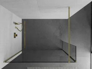 MEXEN/S - Kyoto Sprchová zástena WALK-IN 105 x 40, transparent, zlatá kartáčovaná 800-105-212-55-00-040