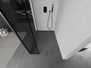 MEXEN/S - Kyoto Sprchová zástena WALK-IN 110 x 30, čierny vzor, grafit metal 800-110-212-95-70-030