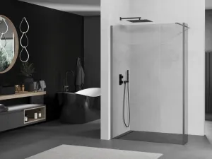 MEXEN/S - Kyoto Sprchová zástena WALK-IN 90 x 30, transparent, grafit metal 800-090-212-95-00-030