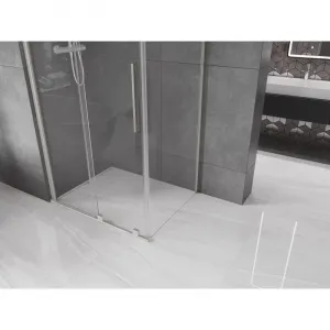 MEXEN/S - Velár sprchovací kút, posuvné dvere 100 x 80, transparent, nikel kefovaná 871-100-080-01-97