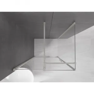 MEXEN/S - Velár sprchovací kút, posuvné dvere 90 x 100, transparent, nikel kefovaná 871-090-100-01-97