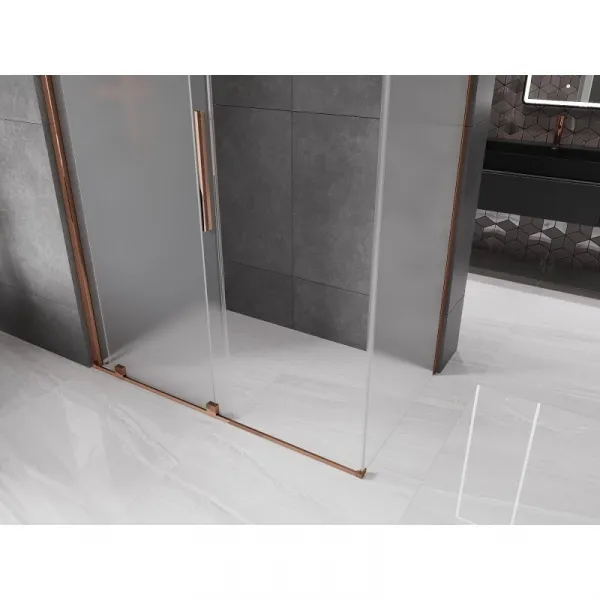 MEXEN/S - Velár sprchovací kút, posuvné dvere 150 x 85, dekor, ružové zlato 871-150-085-31-60