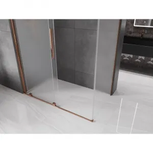 MEXEN/S - Velár sprchovací kút, posuvné dvere 150 x 85, dekor, ružové zlato 871-150-085-31-60