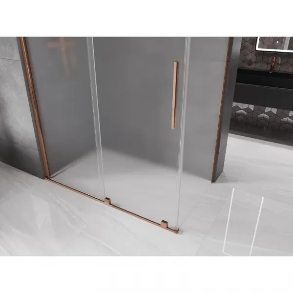 MEXEN/S - Velár sprchovací kút, posuvné dvere 150 x 85, dekor, ružové zlato 871-150-085-31-60