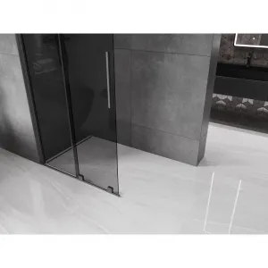 MEXEN/S - Velar Sprchová zástena posuvná Walk-in 80 x 200, grafit 8 mm, grafit metal 871-080-000-43-95