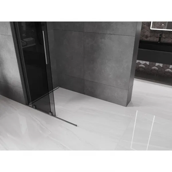 MEXEN/S - Velar Sprchová zástena posuvná Walk-in 80 x 200, grafit 8 mm, grafit metal 871-080-000-43-95