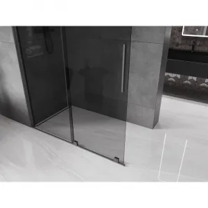MEXEN/S - Velar Sprchová zástena posuvná Walk-in 140 x 200, grafit 8 mm, grafit metal 871-140-000-43-95