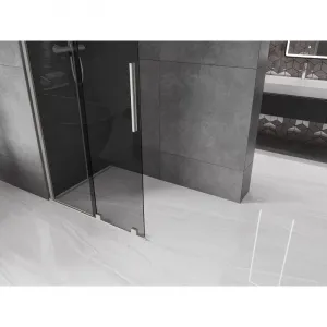 MEXEN/S - Velar Sprchová zástena posuvná Walk-in 80 x 200, grafit 8 mm, nikel kefovaná 871-080-000-43-97