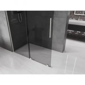 MEXEN/S - Velar Sprchová zástena posuvná Walk-in 140 x 200, grafit 8 mm, nikel kartáčovaná 871-140-000-43-97