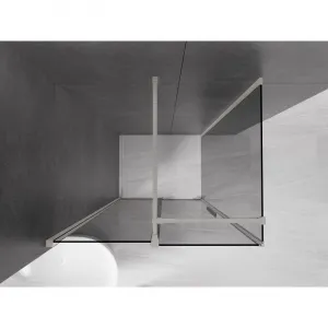 MEXEN/S - Velár sprchovací kút, posuvné dvere 100 x 70, grafit, nikel kartáčovaný 871-100-070-41-97