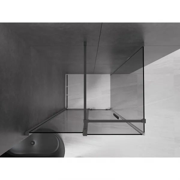 MEXEN/S - Velár sprchovací kút, posuvné dvere 100 x 90, grafit, grafit metal 871-100-090-41-95