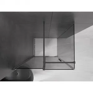 MEXEN/S - Velár sprchovací kút, posuvné dvere 100 x 90, grafit, grafit metal 871-100-090-41-95