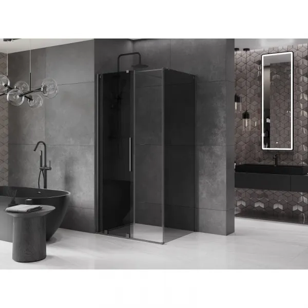 MEXEN/S - Velár sprchovací kút, posuvné dvere 100 x 70, grafit, grafit metal 871-100-070-41-95